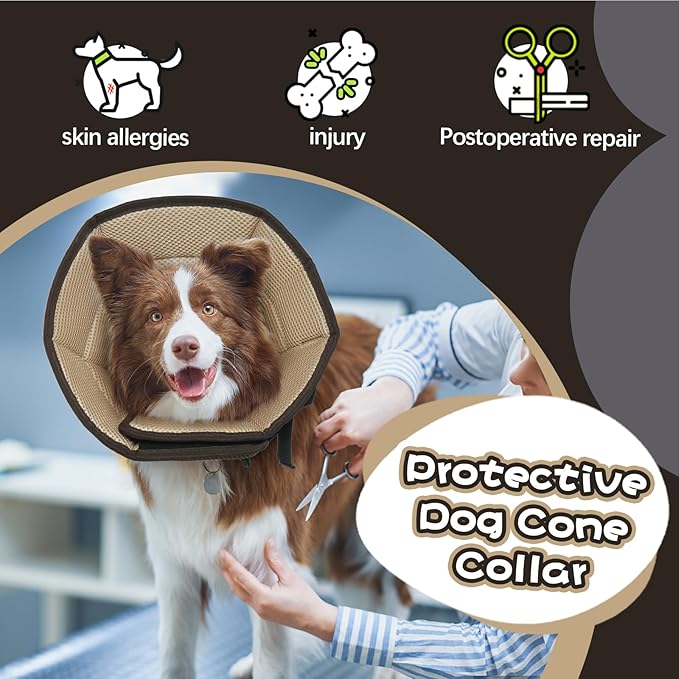 Dog Cone Collar Soft Cone for Medium Dogs After Surgery Adjustable Elizabethan Collar for Dogs to Stop Licking Wounds, Biting Stitches Professional Pet Recovery Cones E-Collar for Dog
