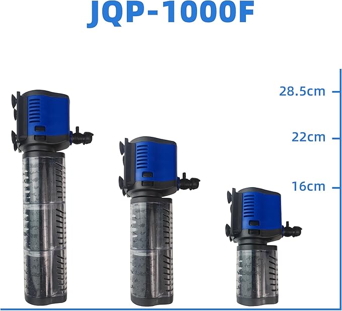 COOSPIDER Aquarium Filter Pond Filter for 35-75 Gallon, 260GPH Powerful Filtration Pond Pump, Submersible Canister Filters for Fish Turtle Tank, Cold Plunge, Clear Wavemaker Oxygen Supply