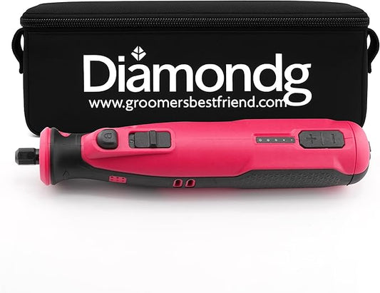 Diamondg Cordless Dog Nail Grinder with Quiet Sound & LED Tip for Large & Small Dogs, 4hrs. Runtime - Electric Dog Nail Trimmer, Heavy Duty Rotary Tool Alternative to Toenail Clippers & Filers