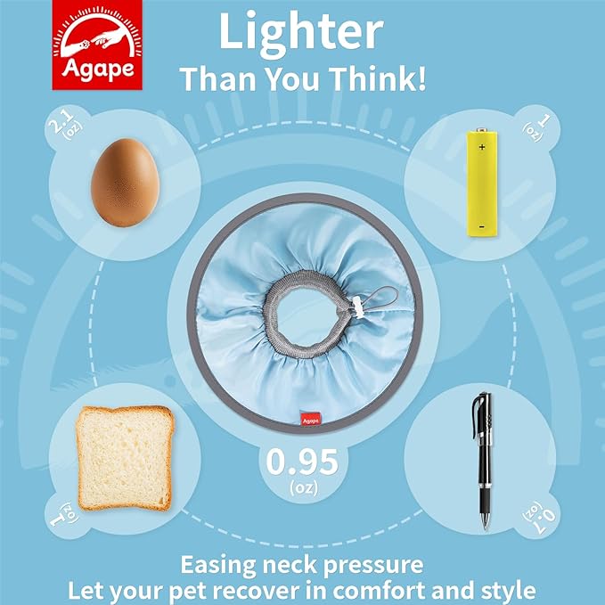 Agape Soft Cat Cone, Lightweight Recovery Collar for Cats to Stop Licking and Scratching After Surgery, Comfy Kitten Cone for Wound Care, Cute E Collar Alternative for Small, Medium, and Large Cats