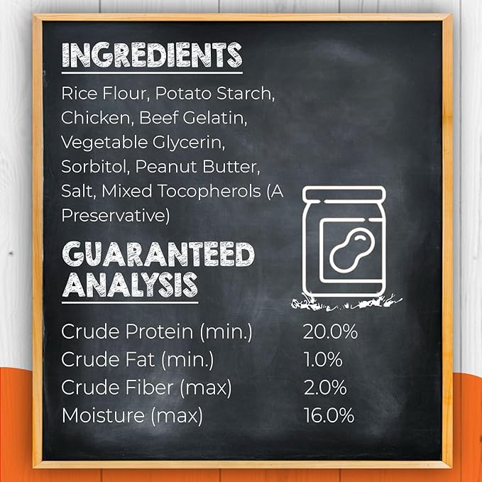 Canine Naturals Peanut Butter Chew - 100% Rawhide Free Dog Treats - Made with Real Peanut Butter - All-Natural and Easily Digestible - 2 Pack of 7 Inch Large Rolls for Dogs 50 lbs and up