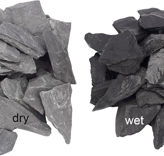 CFKJ [18 Pounds] Natural Slate Stone Rocks, 3 to 5 inch Slate Stone Rocks for Aquascaping, Aquariums, Terrariums, Amphibian Enclosures