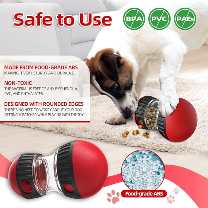 Dog Puzzle Toys, Rolling Treat Dispensing Ball, Brain Stimulation & Slow Feeder, Dog Enrichment Toys to Keep Them Busy (2PCS: Red+Green)