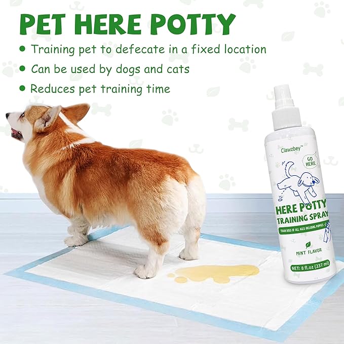 Dog Potty Spray Set, No-Go Spray & Potty Training Spray, Puppy Essentials, Stops Urination & Marking, Indoor and Outdoor Use (8 fl oz) Large Capacity, More Suitable for Multi-Dog Households