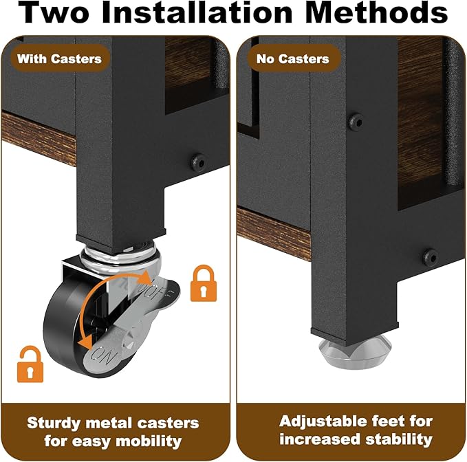 EasyCom 42"/41"/33" Dog Crate Furniture with Name Tag, XL Heavy Duty Dog Kennel Indoor for Large and Medium Dogs, Double-Doors Sturdy Dog Cage for Anxiety Dog, Decorate House as TV Stand