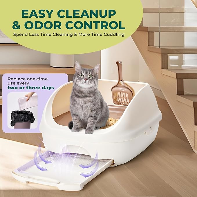 Cat Pads Refills for Tidy Cats Breeze Litter System - Super Absorbent 6-Layer Pads for Odor Control Unscented - 16.9" x 11.4" - Pack of 20 Litter Box Replacement Pads