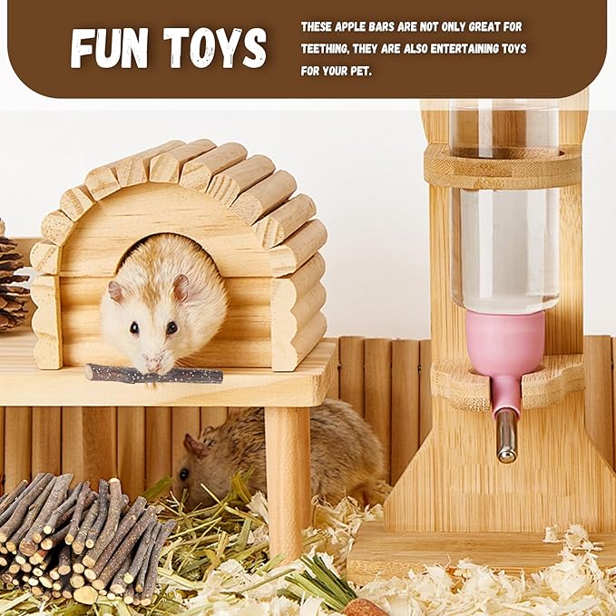 900g/2lb Small Apple Sticks Animals Molar Wood Treats Toys for Rabbits Chinchillas Guinea Pig Hamster Gerbil Parrot Bunny and Small Animals Chew Stick Toys Treats