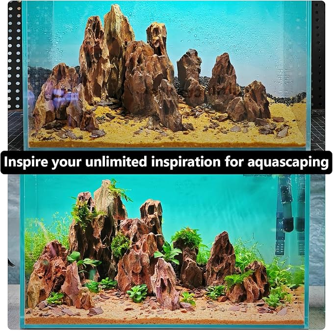 Dragon Stone Rock for Aquascaping,Aquarium Decor, Fish Tank Decorations,3-10 Inches Natural Ohko Stone for Fish Tank Landscaping (6.6 Pounds)