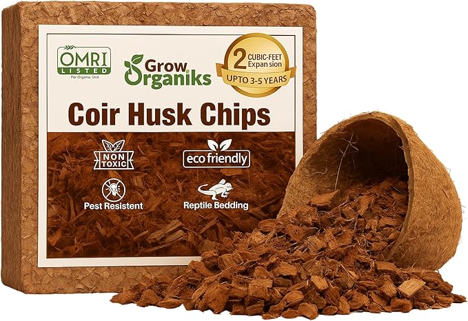 72 Quart Reptile Substrate Coconut Chip Bedding Compressed Organic Coco Husk Block for Snake Habitat, Ball Python Terrarium, Turtle Tanks, Tortoise Enclosure, Potting Soil Mix for Greenhouse