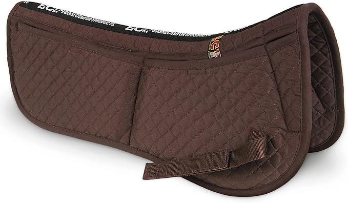 ECP Equine Comfort Products Adjustable Shock Absorbing Memory Foam Half Saddle Pad, Injury Prevention & Pressure Relief, Customizable Fit, Breathable for All Riding Styles