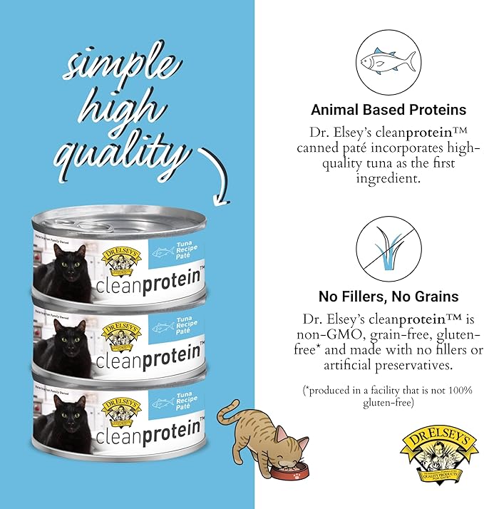 Dr. Elsey's cleanprotein Tuna Recipe Wet Cat Food (Case of 24), 2.75 oz Canned Food