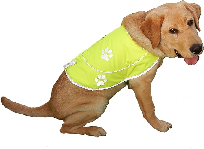 Dog Reflective Vest - Comfortable Jacket Safety Hunting, High Visibility for Dogs with Elastic Straps and Clasp Closure- Yellow, X-Small