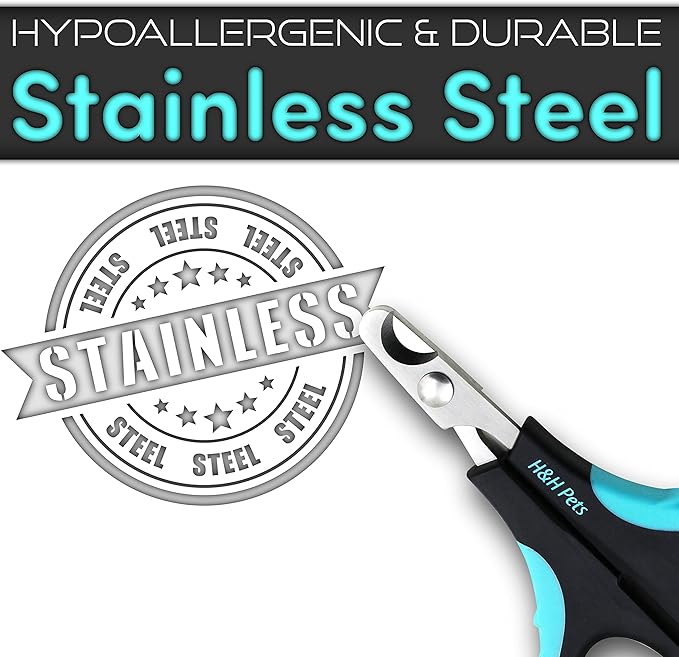 Cat Nail Clipper by H&H Pets - Professional Sharp Stainless Steel Claw Clipper Trimmer with Sturdy Non Slip Handles - for Small Animal & Cats Nail Cutter