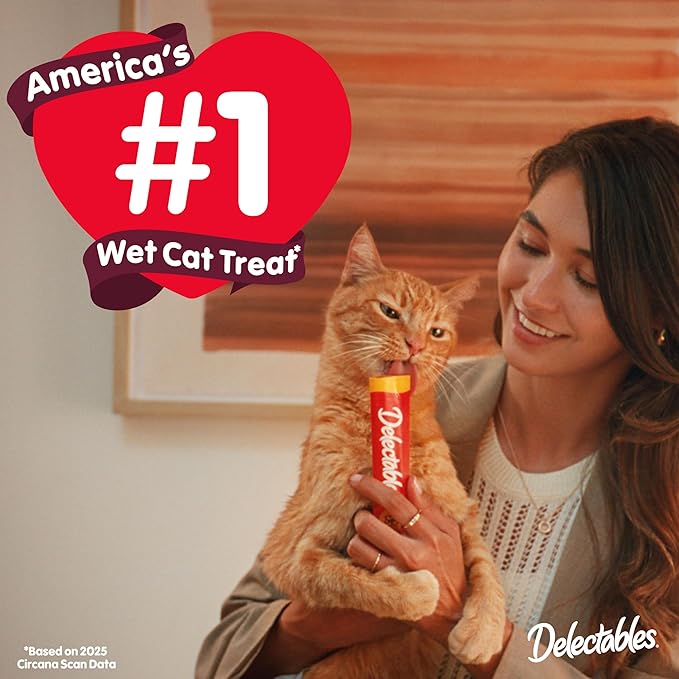 Delectables Squeeze Up Variety Pack, Creamy Squeezable Puree, Lickable Wet Cat Treats, Grain Free, No Added Fillers, No By-Products, No Added Preservatives, 0.5 Ounces Tube, 24 Tubes Total