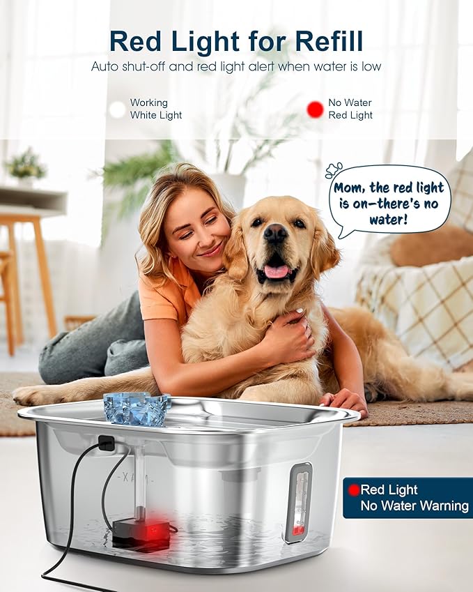 Dog Water Fountain Pump Replacement for D2341, D2419, D2223, D2322 Models, Pet Water Fountain Replacement Pump for PETNF Stainless Steel Large Dog Fountain for Large Dogs, Long Lifespan, Ultra Quiet