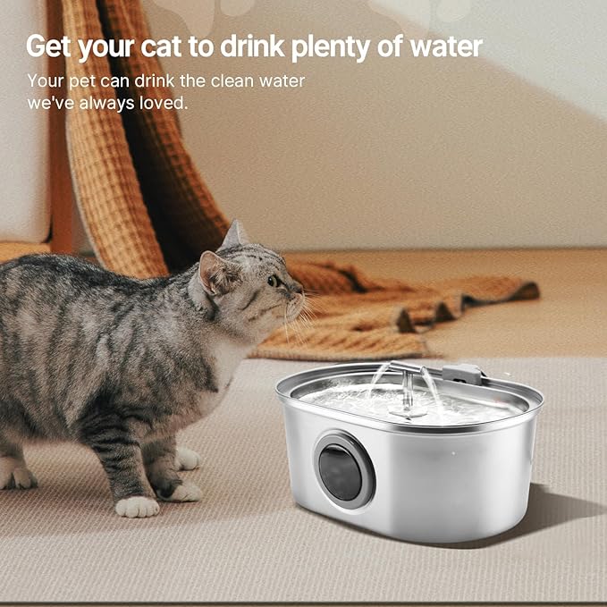 40 Pcs Cat Water Fountain Filters,20 Pack Cat Water Fountain Replacement Filters & 20 Pack Pre-Filter Sponges,Pet Fountain Filter Replacement for 3.2L/108oz Stainless Steel Fountain