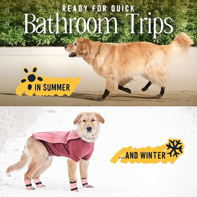 DOK TigerToes Premium Non-Slip Dog Socks for Hardwood Floors - Extra-Thick Grip That Works Even When Twisted - Prevents Licking, Slipping, and Great for Dog Paw Protection (Sassy Pink, Small)