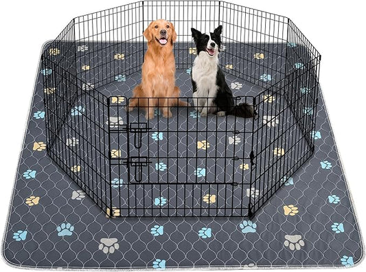 Aitmexcn Washable Puppy Dog Pee Pad, 2PCS 100% Waterproof Whelping Training Mat for Puppy/Senior Dog, Fast Drying Reusable Puppy Pads for Indoor, Outdoor and Car Travel- 48'' x 48'',Gray