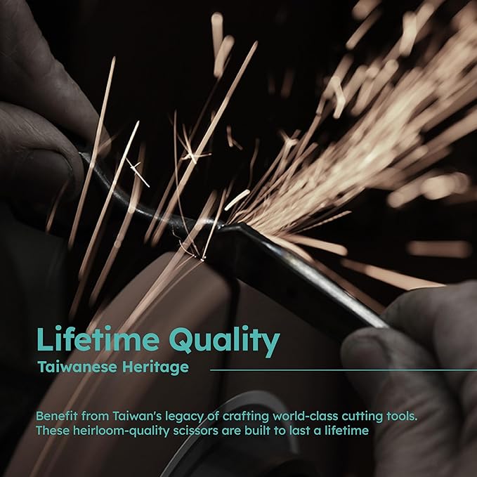 7" Curved Dog Grooming Scissors – Handcrafted, Ergonomic, VG10 Stainless Steel for Sharper, Tougher, Better Edge Retention, Lightweight Shears for Trimming Face and Paws.