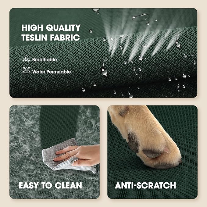 Elevated Dog Bed, Raised Outdoor Dog Bed for Medium Sized Dogs, Portable Cooling Pet Cot with Breathable & Washable Mesh, Indoor & Outdoor Pet Hammock with Skid-Resistant Feet.