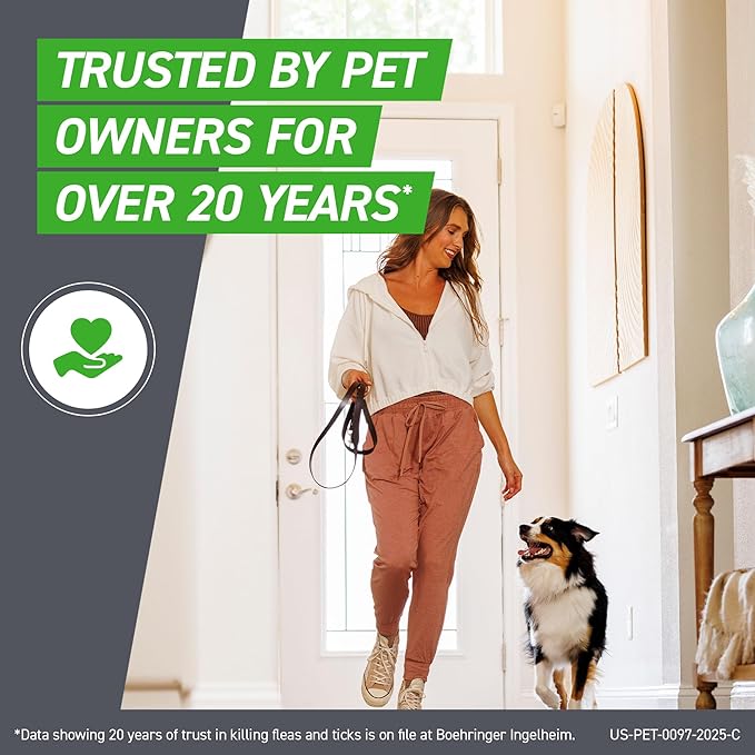 FRONTLINE Plus Flea and Tick Treatment for Large Dogs Up to 45 to 88 lbs. 8 Treatments