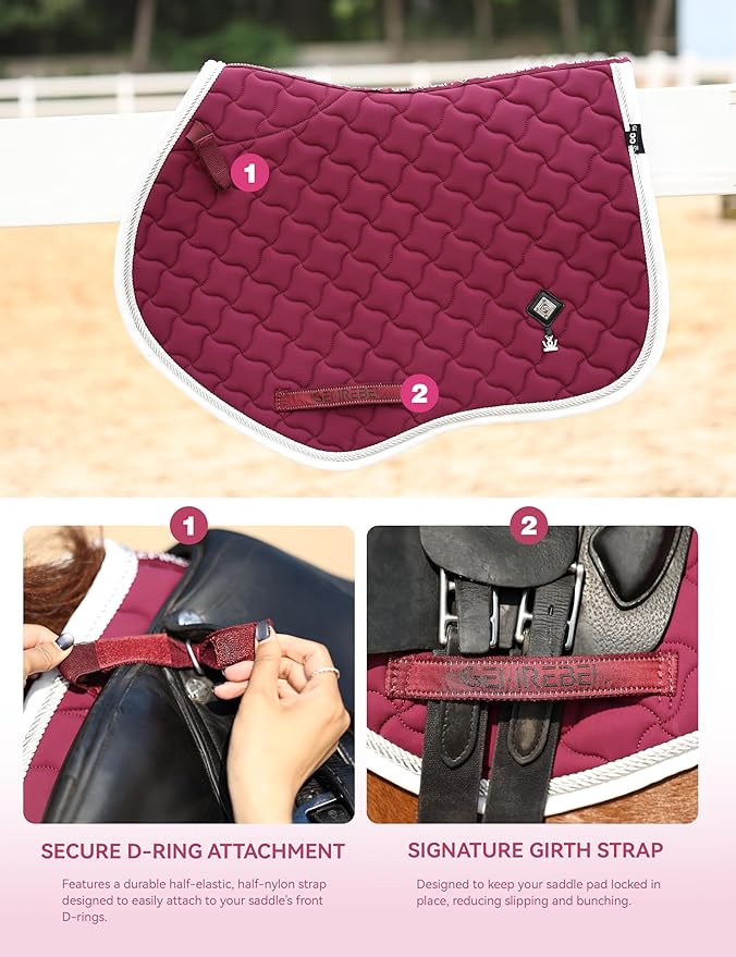 Close Contact Non-Slip Design Horse Riding Pad Moisture-Wicking Shock Absorbing English Saddle Pad for Horses