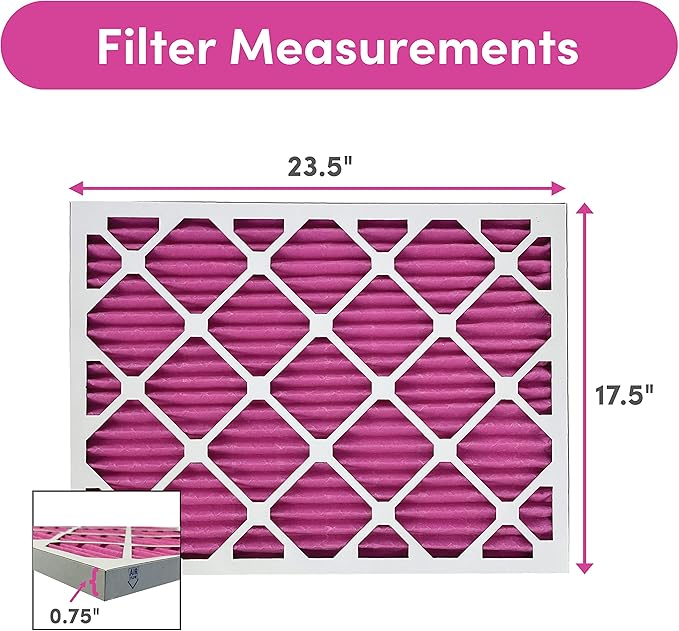 Colorfil 18x24x1 Air Filter (4-Pack) | Made in the USA | Color Changing | Remove Cat and Dog Odor | MERV 8 for Pet Hair Dander and Dust | 17.5"x23.5"x0.75" Exact Size