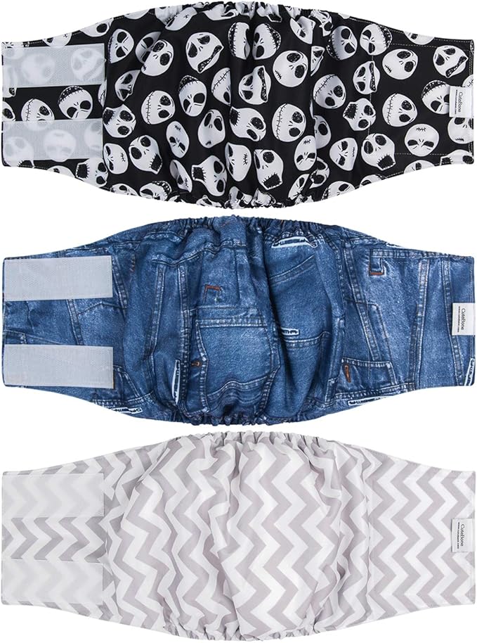 CuteBone Dog Belly Bands for Male Dogs Wraps Washable Doggie Diapers DM06L