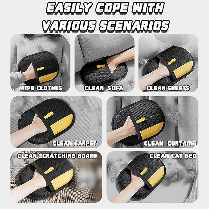 2025 New Pet Hair Removal Glove for Cats & Dogs, Grooming Gloves for Dogs, Static Removal Gloves for Pet Hair, Reusable Pet Hair Remover Glove(3)
