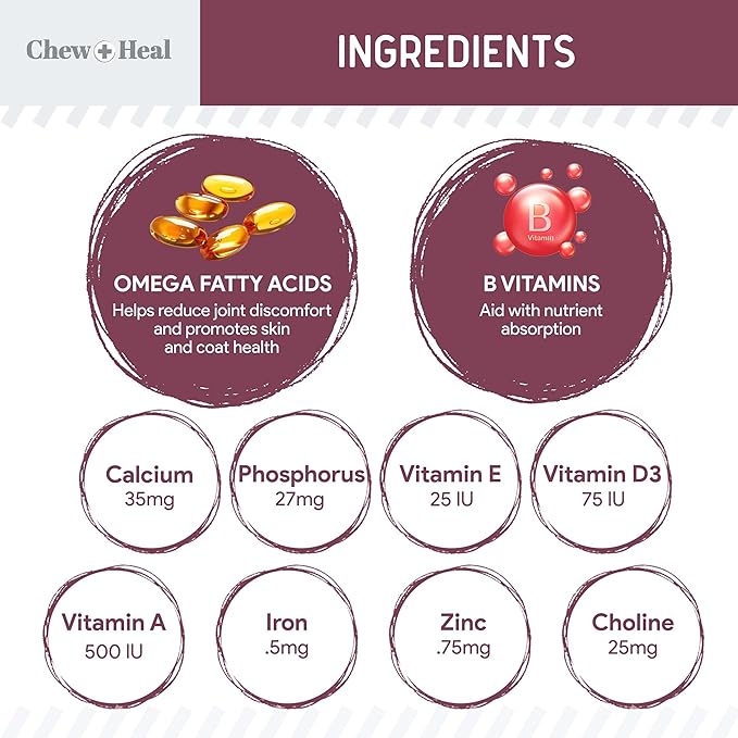 12-in-1 Multivitamin for Senior Dogs - 120 Senior Dog Vitamin and Supplement Soft Chews for Hip and Joint - Advanced Formula with Glucosamine, Omega 3,6,9, Vitamins, Probiotics - Made in The USA