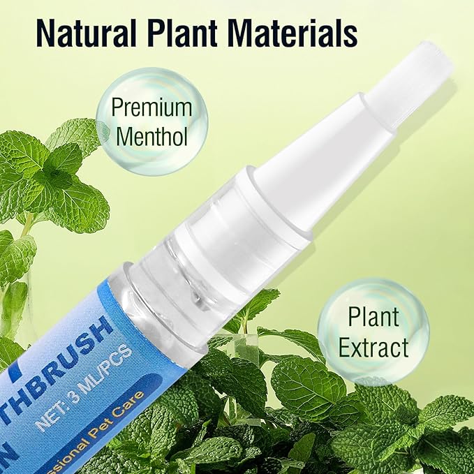 3PCS Pet Toothbrush Pen,Teeth Brightening Pen for Dog-Pet Dog/Cat Teeth Cleaning Pen for Dental Care,Dogs Cats Natural Plants Tartar Remover Tool