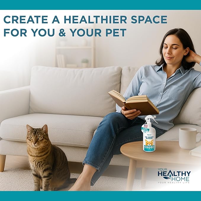 Cat Dander Remover Aloe Vera Free- Pet Dander Allergy Reducer Relief Dry Skin Spray for Cats and Humans| Cruelty-Free & Made in USA (1 Pack)