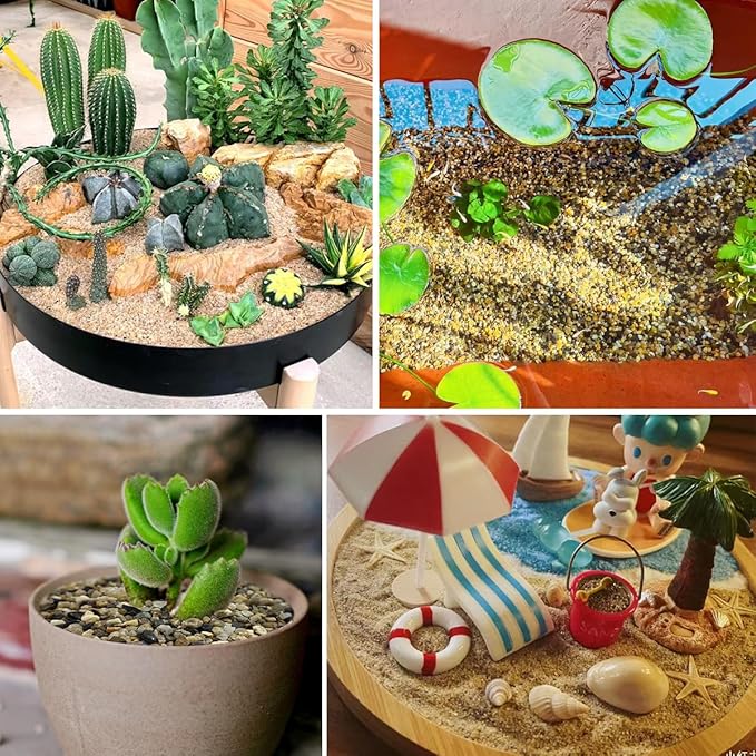 20lbs Aquarium Gravel, 1/16"(0.6-1.2mm) Natural River Rocks Succulent Cactus Pea Gravel for Plants, Fish Tank, Decorative Pebbles for Gardening, Flower Pots, Vase Fillers, Landscaping