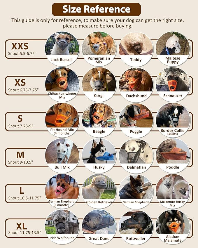 Crazy Felix Nylon Dog Muzzle for Small Medium Large Dogs, Air Mesh Breathable and Drinkable Pet Muzzle for Anti-Biting Anti-Barking Licking (M, Beige)