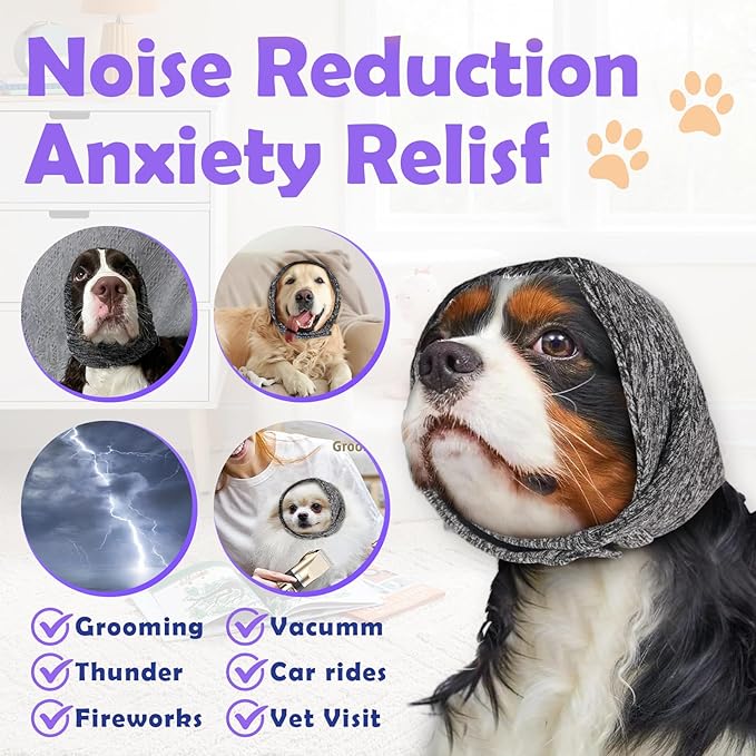 Dog Noise Cancelling Ear Muffs No Flap Ear Wraps for Dogs