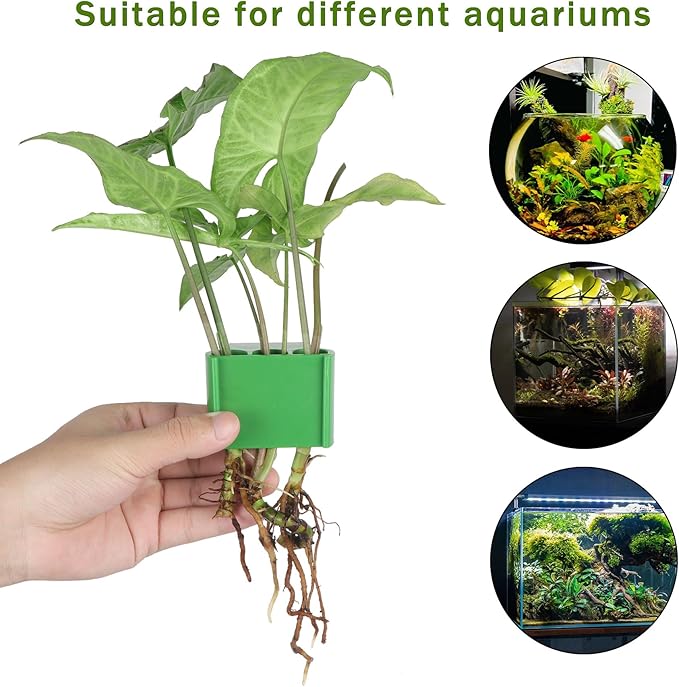 2Pcs 3 Holes Upgraded Aquatic Plant Cup Aquarium Plant Holder for Tank, Hanging Aquarium Plant Holder, Aquarium Aquatic Plant Cultivation, Aquarium Plant Decoration.