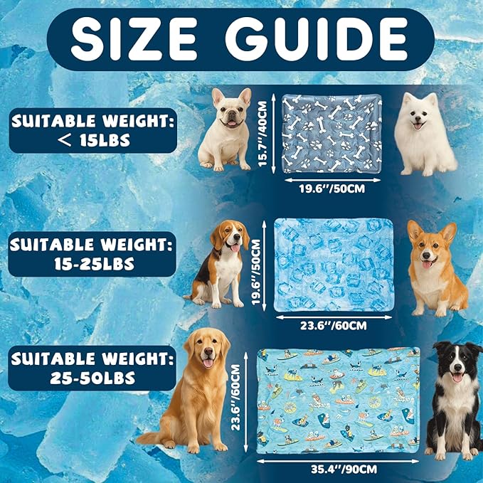 Cooling Pad for Large Dog,Instant Pet Cool Mat,Comfortable Cool Pet Mat for Cat.Portable Dog Bed for Summer. Suitable for Outdoor Summer Crate Pad.Long Time Cooling.Animal(Size-XL 23.6 * 35.4in)