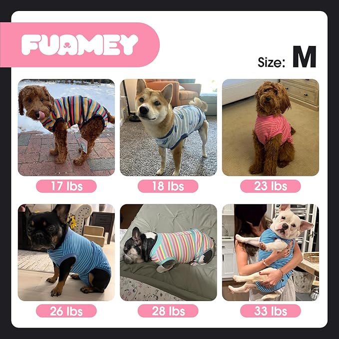 FUAMEY Dog Recovery Suit Male,Dogs Surgery Neuter Suits Puppy Spay Shirts for Female Protect Dog's Skin Anti Licking Abdominal Wounds Doggie Onesie Pet Bodysuit Alternative to Cone Polka Dot M