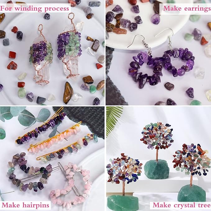 1lb 7 Chakra Aquarium Gravel Rocks Natural Tumbled Healing Crystal Chips Bulk Gemstones Crushed Stones for Fountain Vase Filler Planters Decorative Fish Tank Potted Reiki Energy Balancing