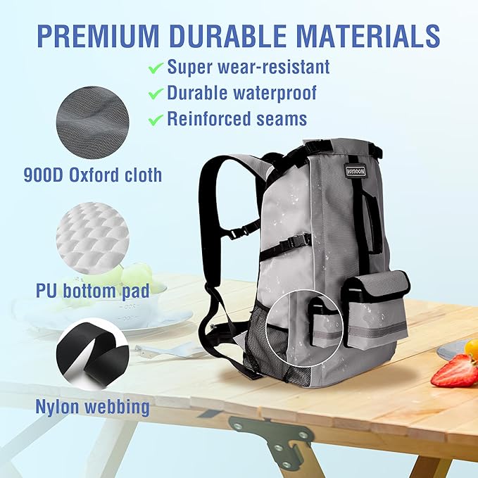 Dog Backpack for Small & Medium Dogs - Adjustable Pet Carrier for Travel & Hiking, Hands-Free Puppy Backpack with Storage Pockets, Breathable Mesh, Reflective Strips & Non-Slip Handle