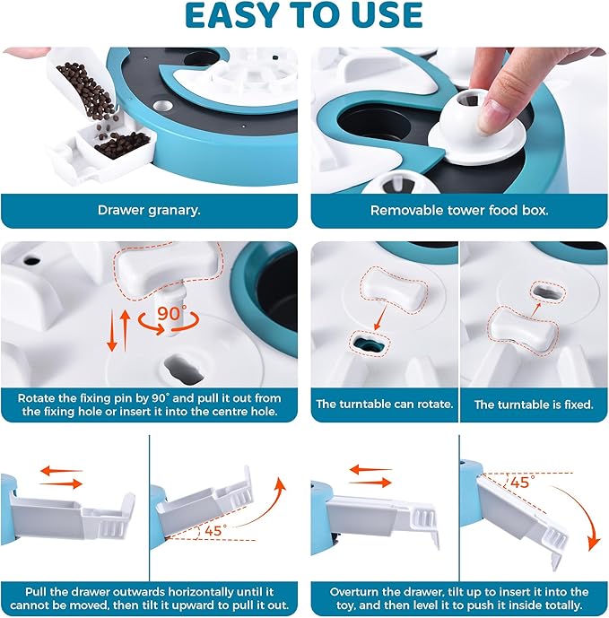 Dog Puzzle Toy Mental Stimulation - Level 3 in 1 Dogs Food Feeder Puzzle, Dog Treat Puzzle Feeder (Advanced-Mars Green Brainstorm)