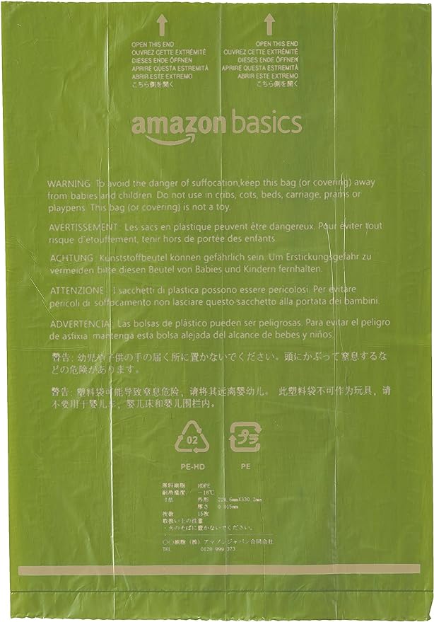 Amazon Basics Dog Poop Bags with Dispenser, 270 Count, Enhanced for Guaranteed Leakproof, Brazilian Mango Scented, Includes Leash Clip