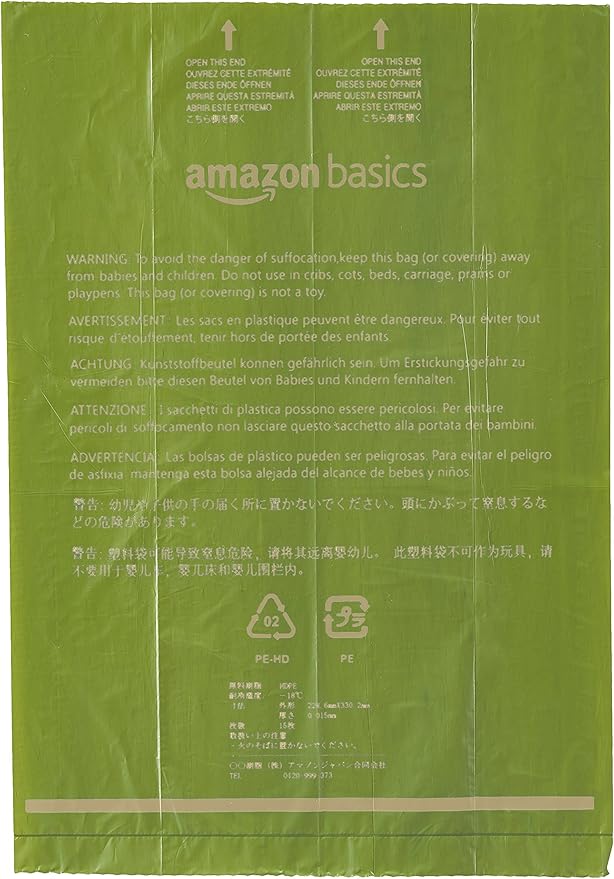 Amazon Basics Dog Poop Bags with Dispenser, 810 Count, Enhanced for Guaranteed Leakproof, Brazilian Mango Scented, Includes Leash Clip