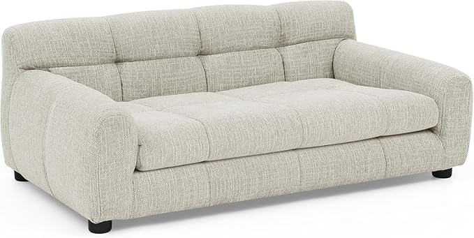 Dog Couch Bed, Mini Sofa for Dogs with Backrest and Armrest, Durable Pet Sofa with Soft Foam Cushion, Elevated Dog Couch Bed with Legs for Medium and Large Dogs, Beige