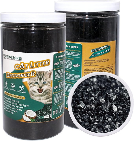 Cat Litter Deodorizer 1.2Lb Activated Carbon Litter Box Odor Eliminator Absorber Unscented Cat Litter Odor Control Room Deodorizer Solution for Homes with Pets