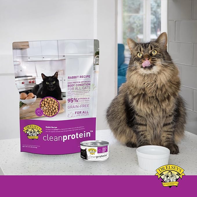 Dr. Elsey's cleanprotein Original Rabbit & Turkey Recipe Wet Cat Food, (Pack of 24), 2.75oz Cans