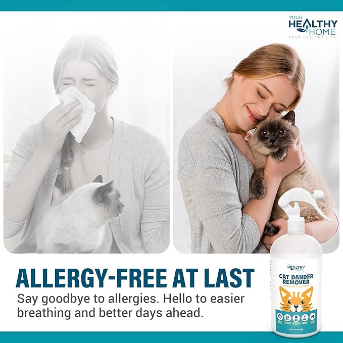 Cat Dander Remover Aloe Vera Free - Pet Dander Allergy Reducer Relief Dry Skin Spray for Cats and Humans| Cruelty-Free & Made in USA (2 Pack)
