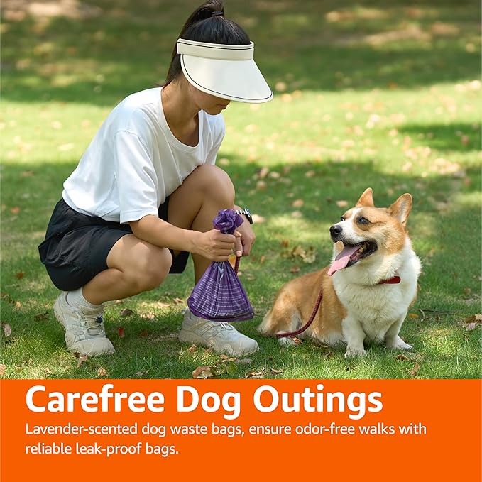 Amazon Basics Premium Lavender Scented Standard Dog Waste Bags, 900 bags,15 Count (Pack of 60)