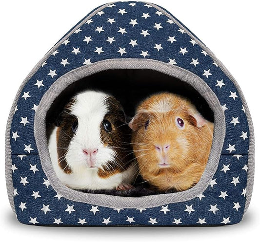 BWOGUE Guinea Pig House Bed Cozy Hamster Cave Large Hideout for Dwarf Rabbits Hedgehog Bearded Dragon Winter Nest Hamster Cage Accessories