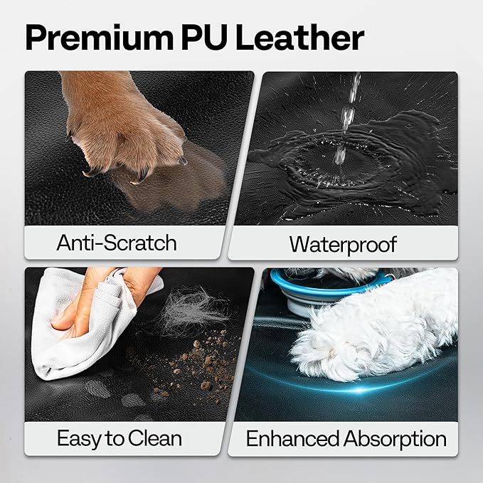 Dog Car Seat Cover for Back Seat 53", Upgraded PU Leather Back Seat Extender with Hard Bottom Holds 400LBS, Waterproof Anti-Scratch, Backseat Cover for Dogs in Car, SUV & Small Truck